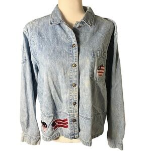 Vintage USA Grandmacore Jacket Denim 100% Cotton L